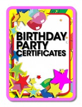 Birthday Party Certificates